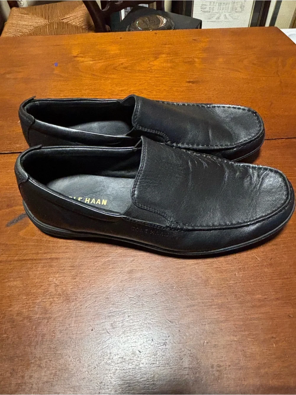 Cole Haan Men’s Black Leather Venetian Driving Loafers Size 10M Style C2740FCK16
